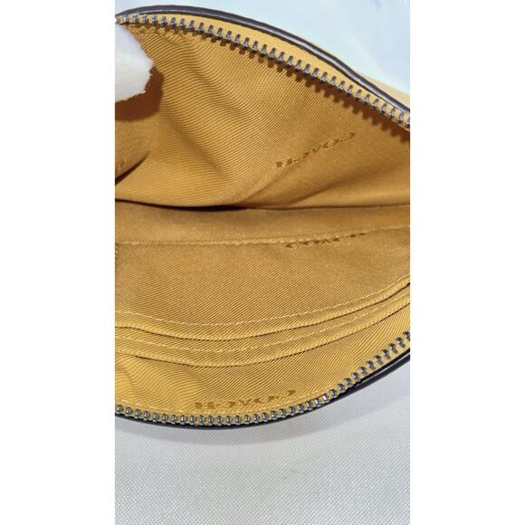 Coach Pebbled Leather Wristlet in Mustard Yellow - Picture 4 of 5